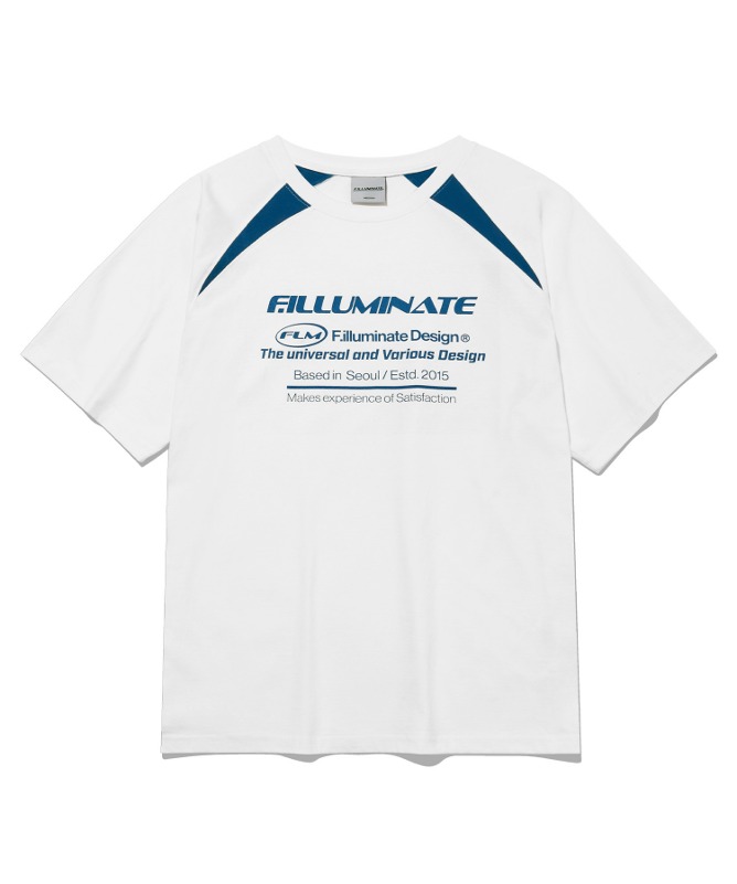 FLM 로고 블럭 티셔츠-화이트-FILLUMINATE