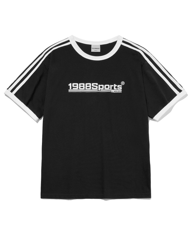 1988 스포츠 링거 티셔츠-블랙-FILLUMINATE